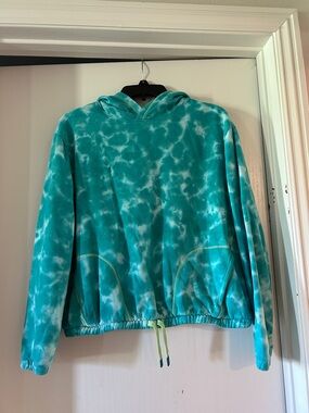 Lands' End Kids Teal Tie-Dye Hoodie